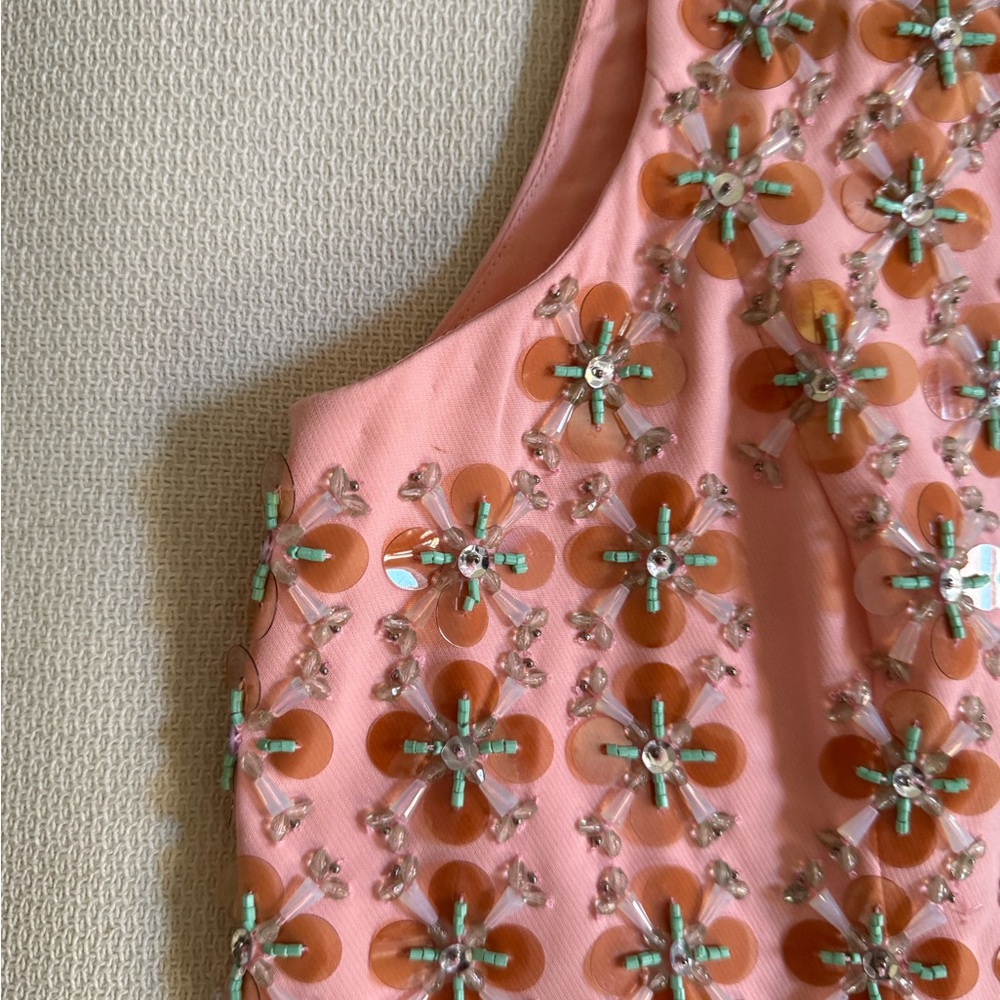 Tanya Taylor Abigail Pink Embellished Mini Dress - Picture 5 of 6